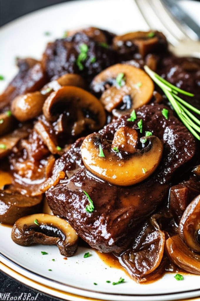 Balsamic Pot Roast With Onions And Mushrooms image