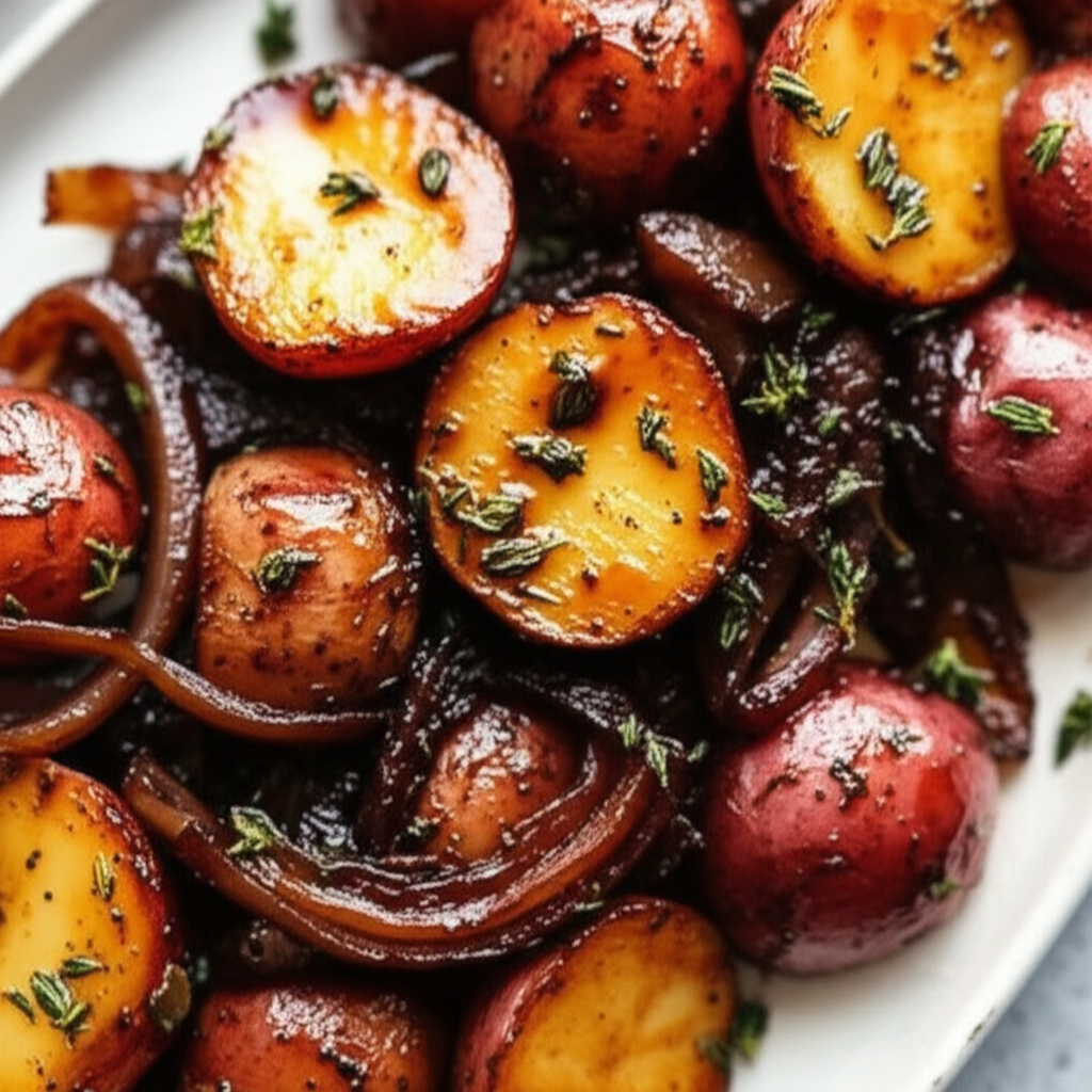 Balsamic Potatoes And Onions image
