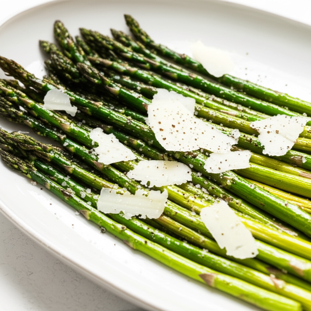 Balsamic Roasted Asparagus With Fleur De Sel And Parmesan image