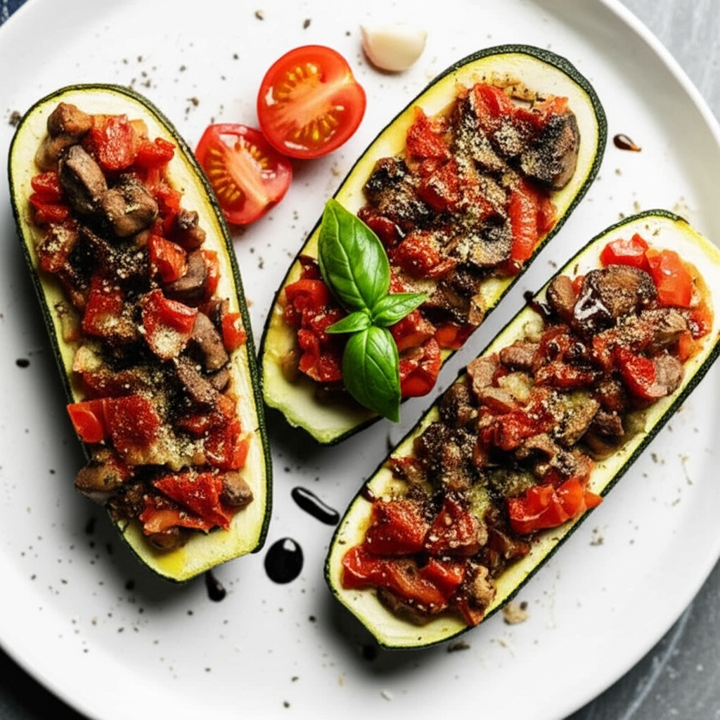 Balsamic Stuffed Round Zucchini image