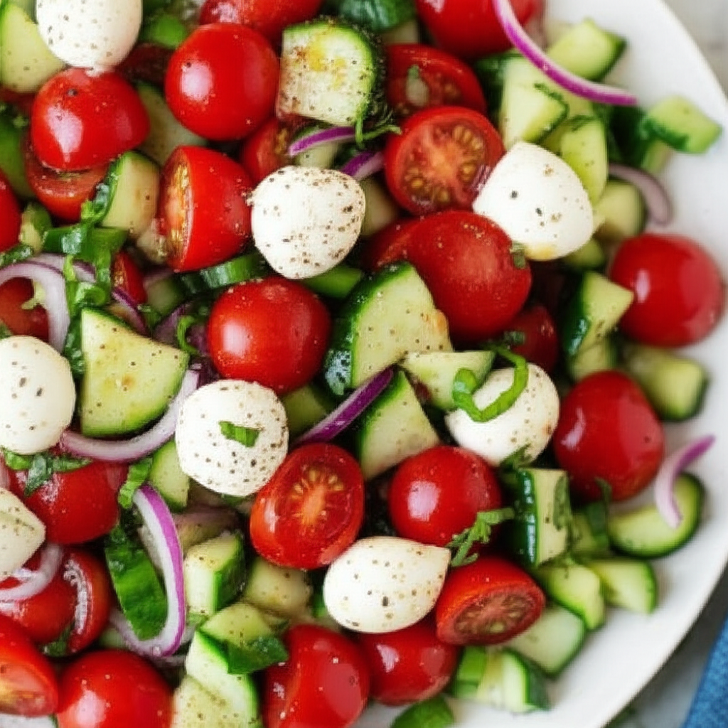 Balsamic Tomato Cucumber Salad image