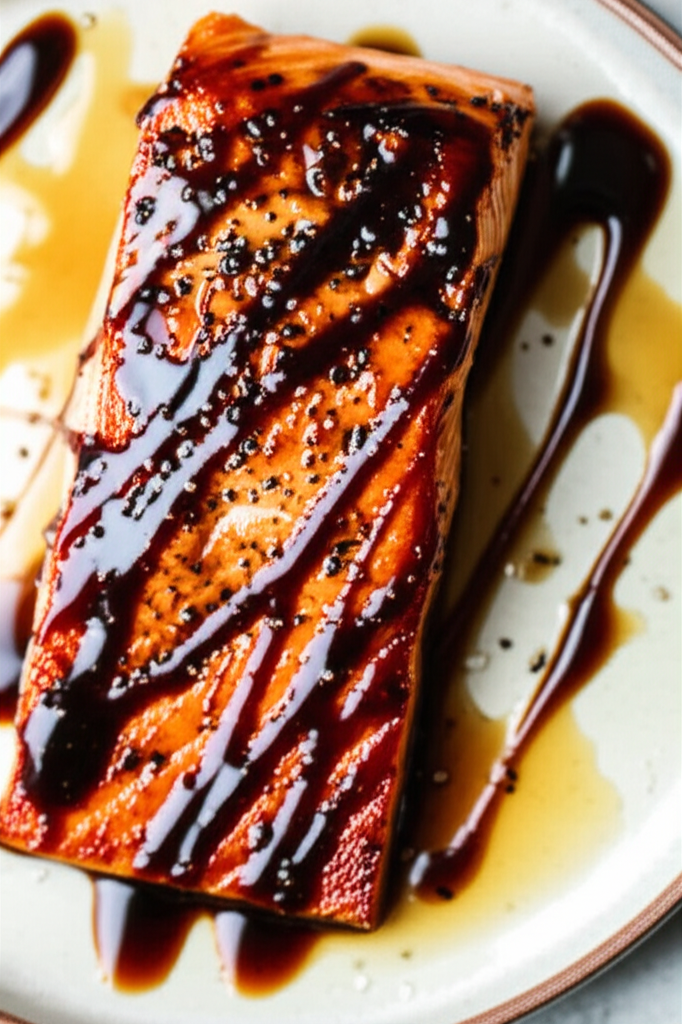 Balsamic Glazed Cracked Pepper Salmon image