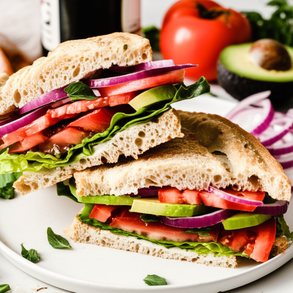 Balsamic Marinated Tomato Sandwiches image