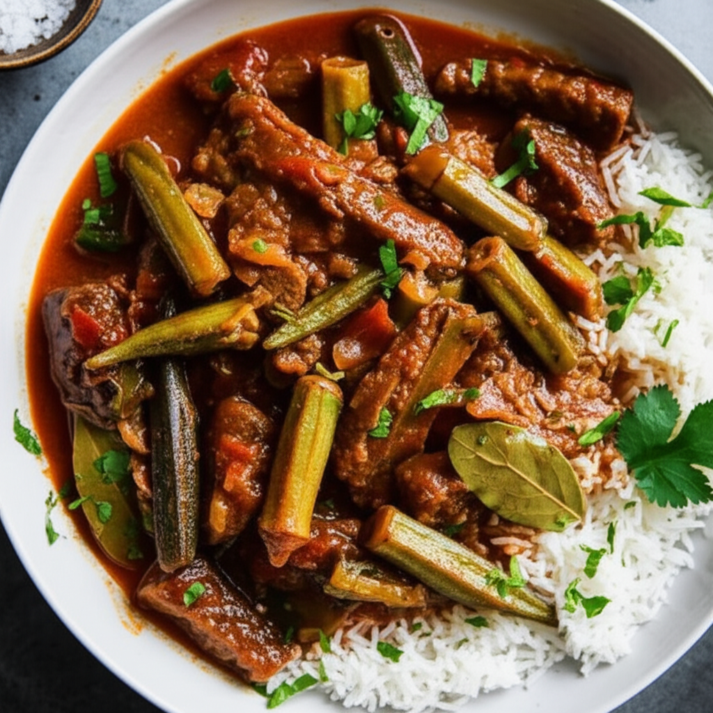 Bamieh Okra And Lamb Middle East Palestine image