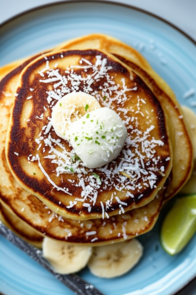 Banana And Coconut Pancakes image