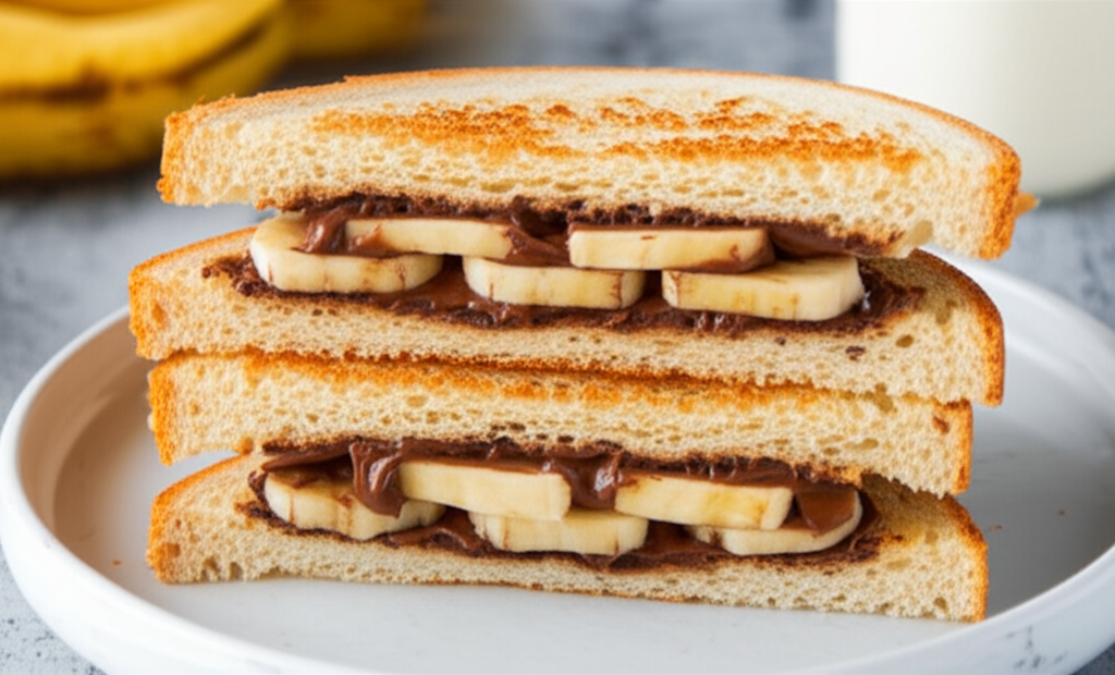 Banana And Nutella Sandwiches image