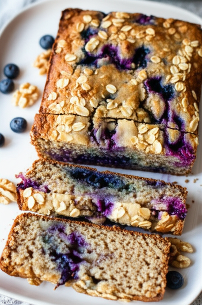 Banana Blueberry Oatmeal Bread image
