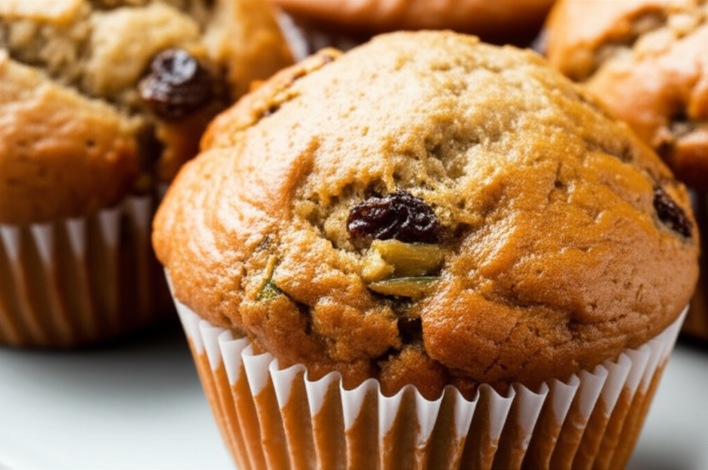Banana Bran Muffins With Raisins And No Sugar image