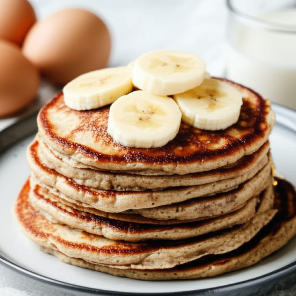 Banana Buttermilk Buckwheat Pancakes image