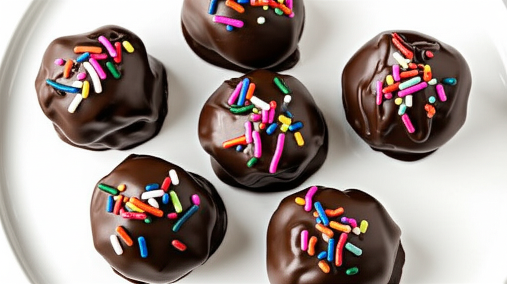 Banana Cake Balls Wrapped In Chocolate image