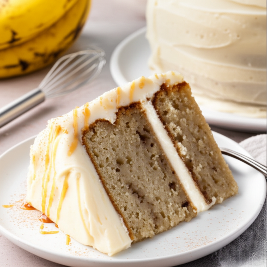 Banana Cake With Bourbon Cream Cheese Frosting image