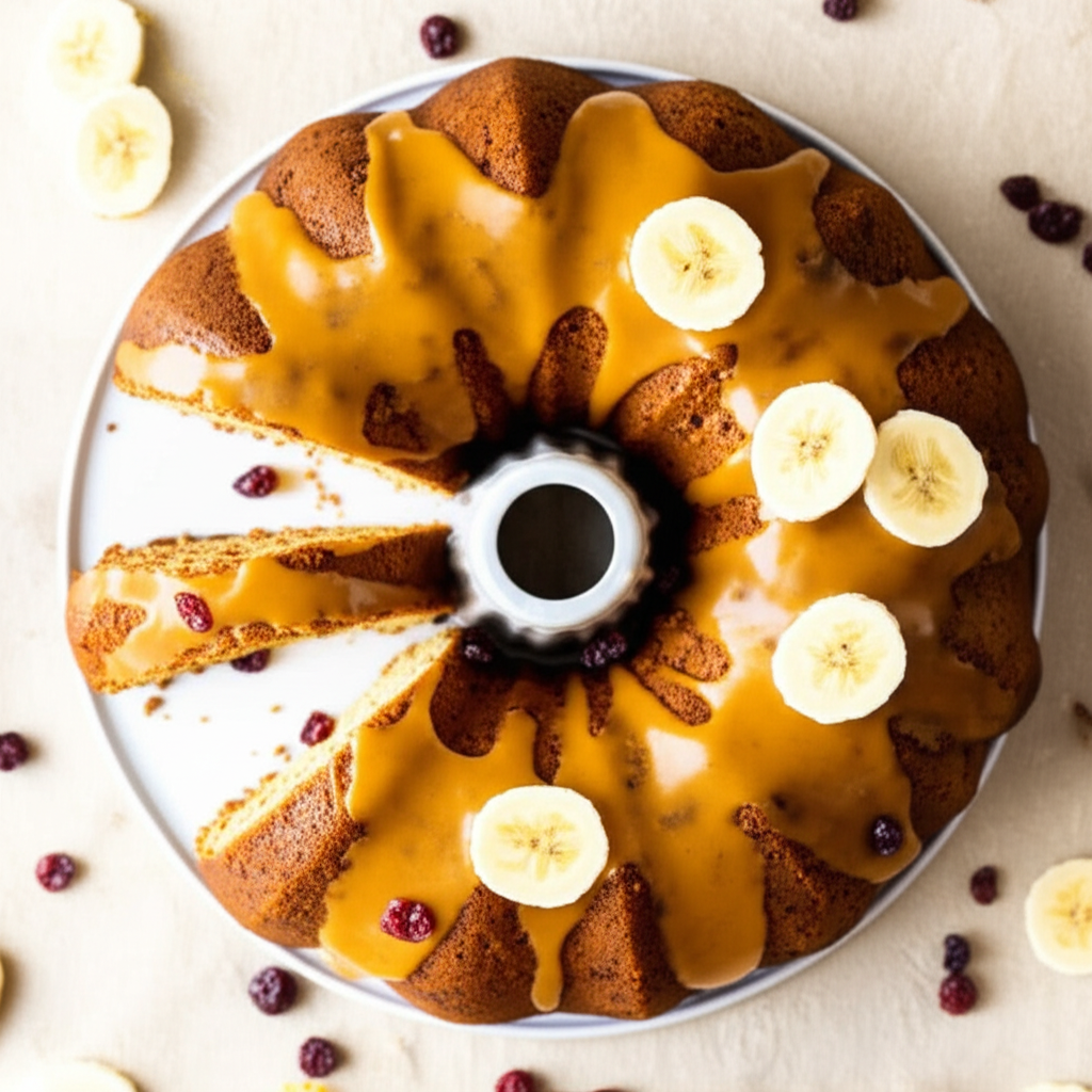 Banana Cake With Orange Icing image
