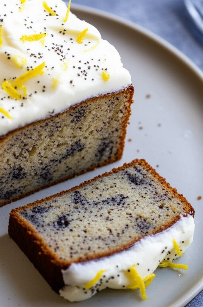 Banana Cake With Poppy And Lemon Cream image