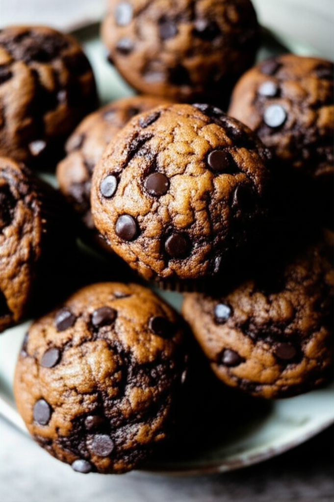 Banana Carob Chocolate Muffins image