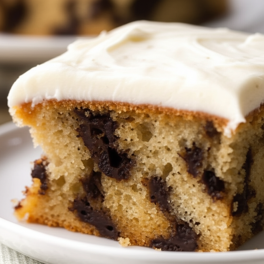 Banana Chocolate Chip Birthday Sheet Cake image