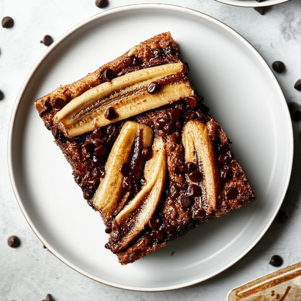 Banana Chocolate Chip Bread Pudding Vegan image