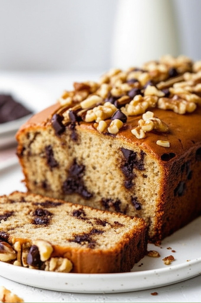 Banana Chocolate Chip Sour Cream Loaf Cake image
