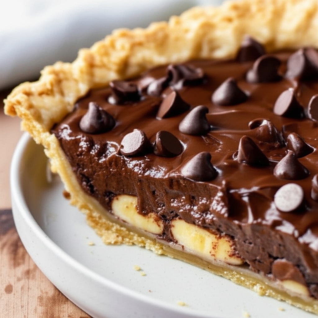 Banana Chocolate Chocolate Chip Pie image