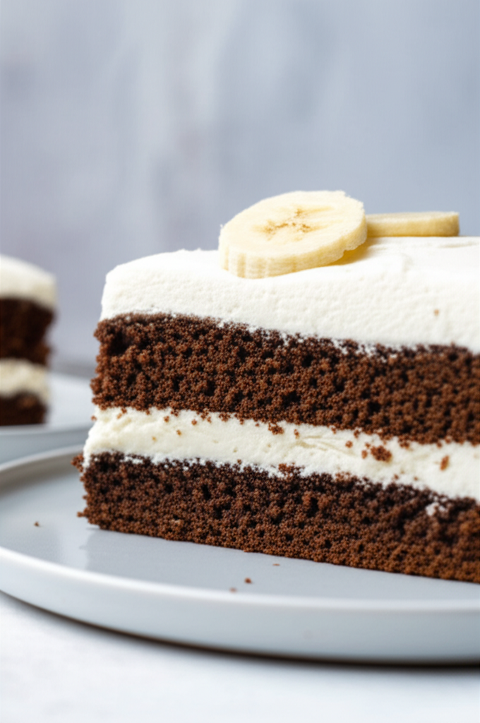Banana Chocolate Fudge Layer Cake Light image