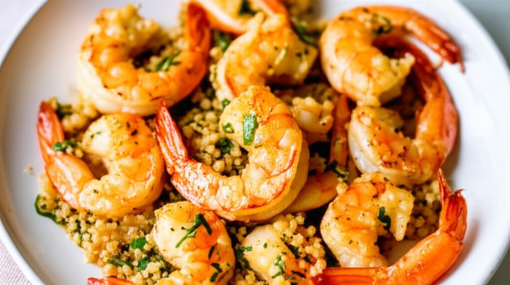5 Minute Low Fat Garlic Prawns image