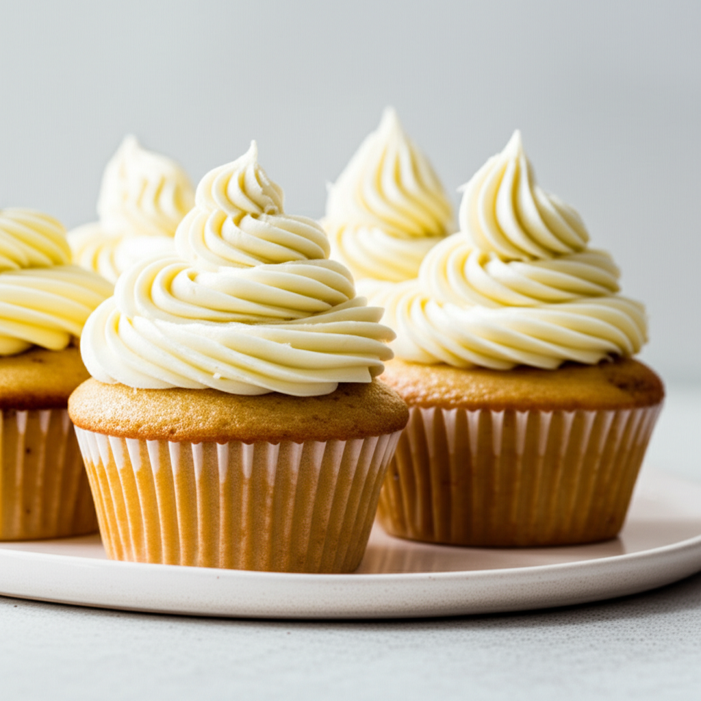 Banana Cupcakes With Vanilla Pastry Cream image