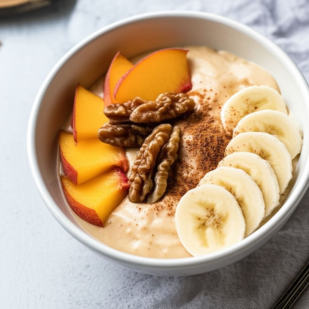 Banana Date Peach Pudding Raw Food image