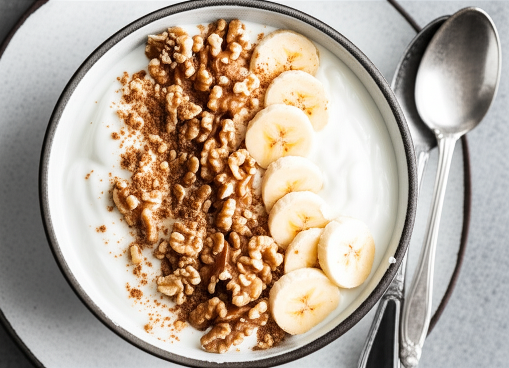 Banana Date Yogurt With Walnuts image