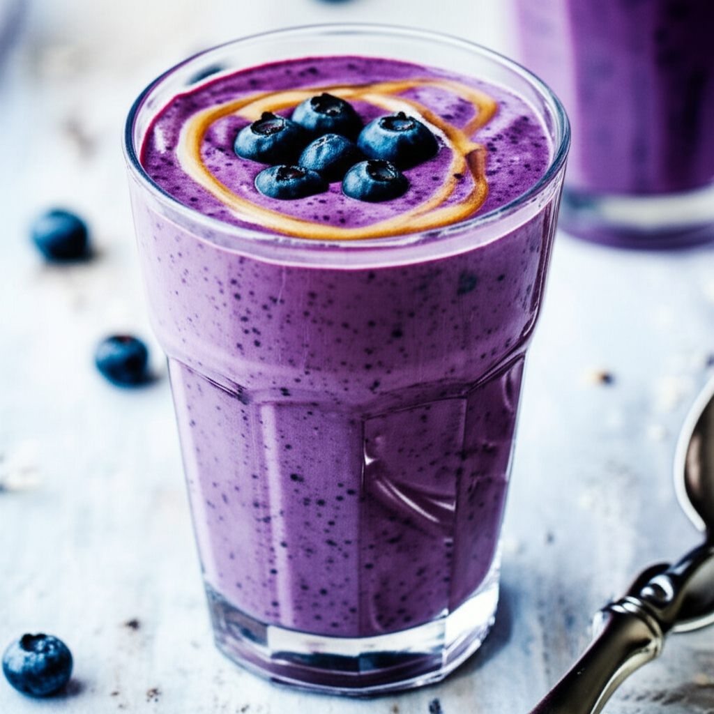 Banana Honey Blueberry Smoothie With Added Fibre image