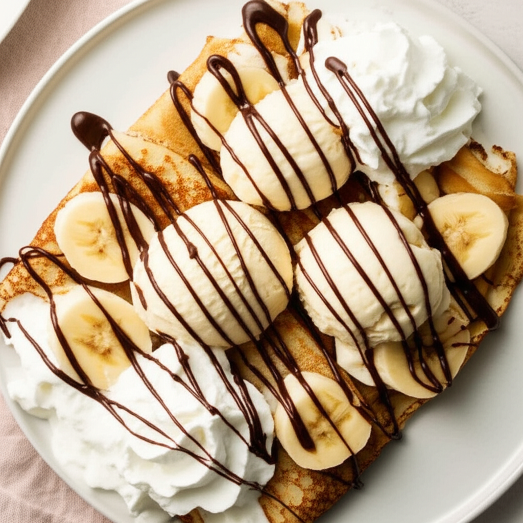 Banana Ice Cream Crepes image