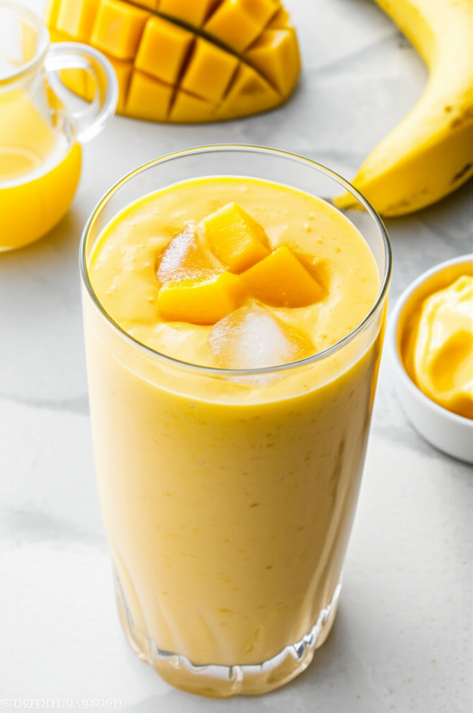 Banana Mango Smoothieeeeeeeee image