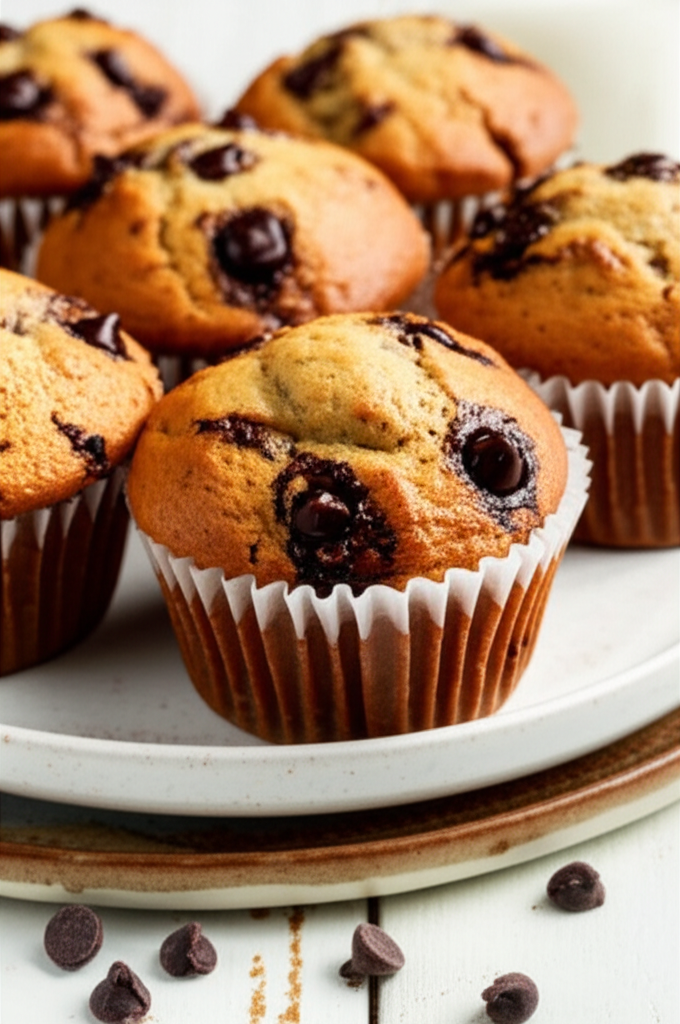 Banana Muffins With Chocolate Chips image