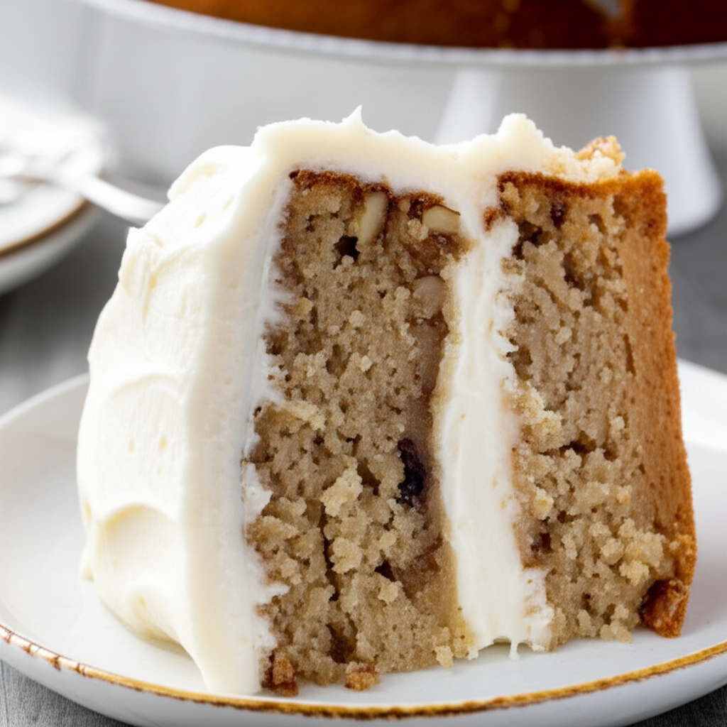 Banana Nut Cake With Cream Cheese Frosting Paula Deen image