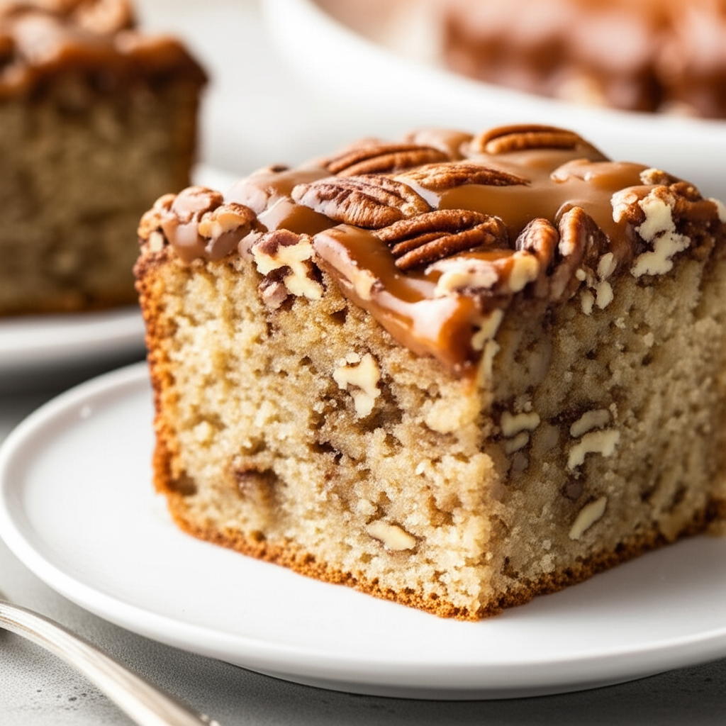Banana Nut Coffeecake With Caramel Icing image