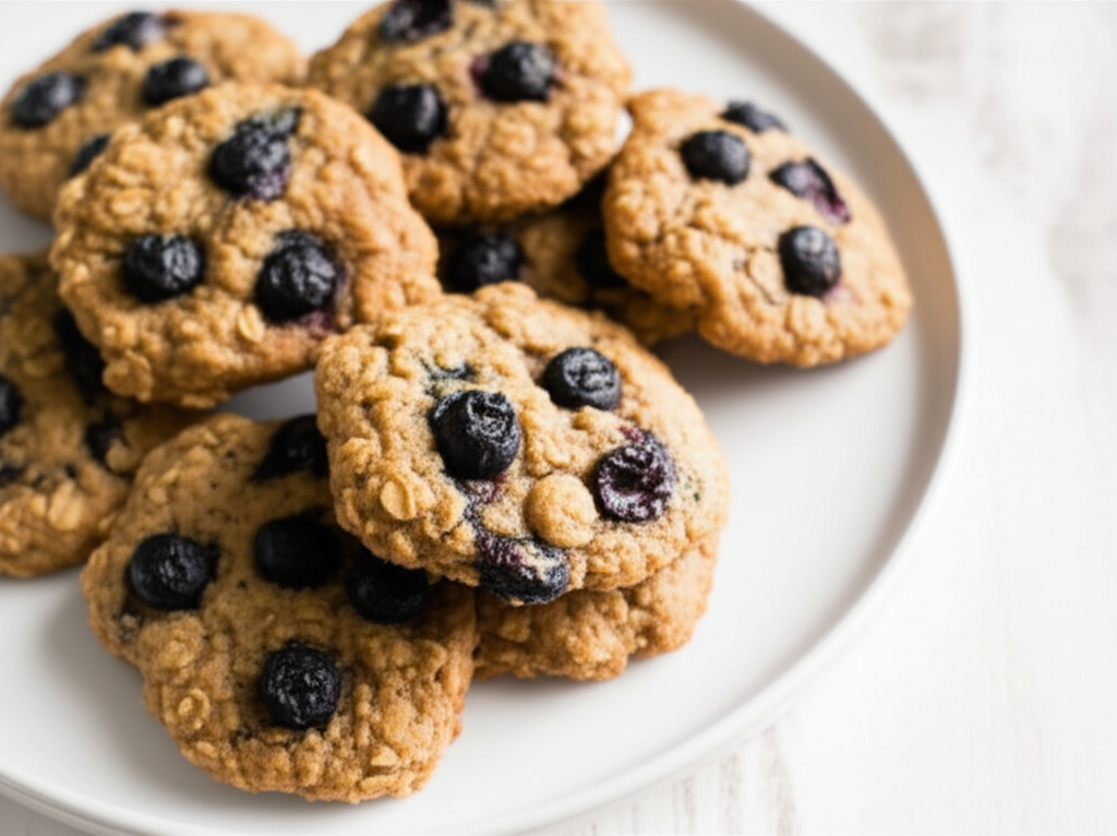 Banana Oatmeal Blueberry Cookies image