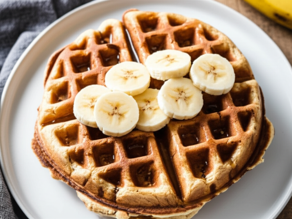 Banana Oatmeal Waffles image