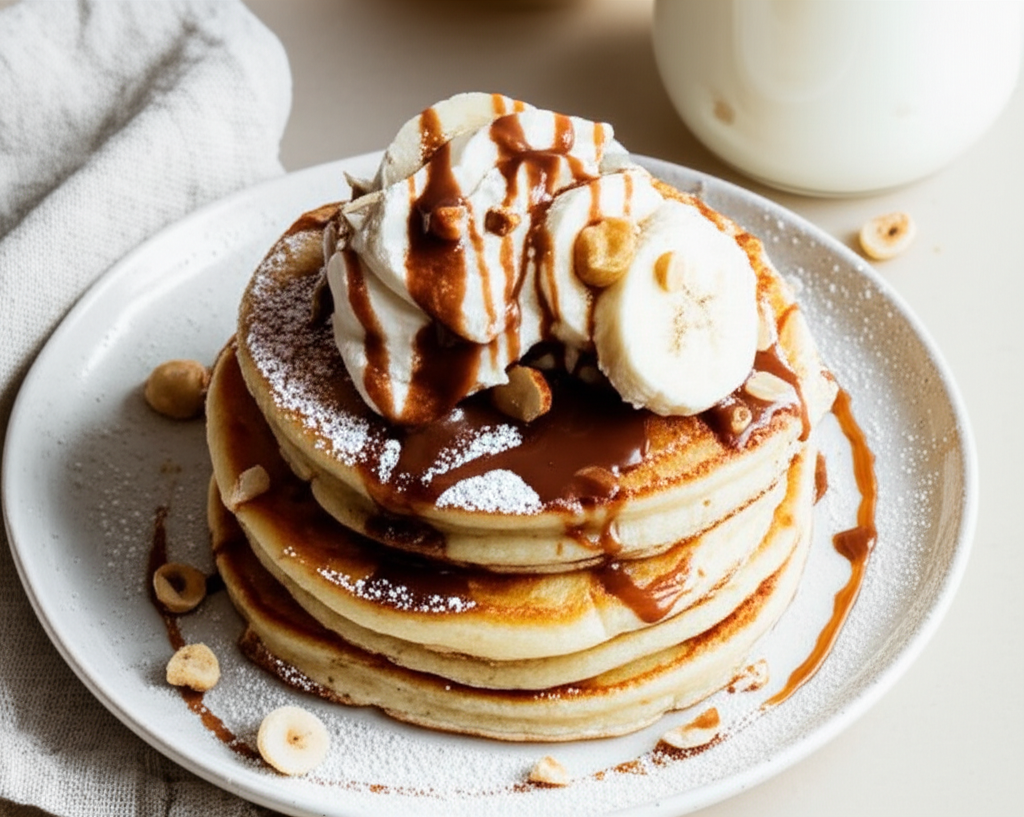 Banana Pancakes With Hazelnut Mascarpone Crme image