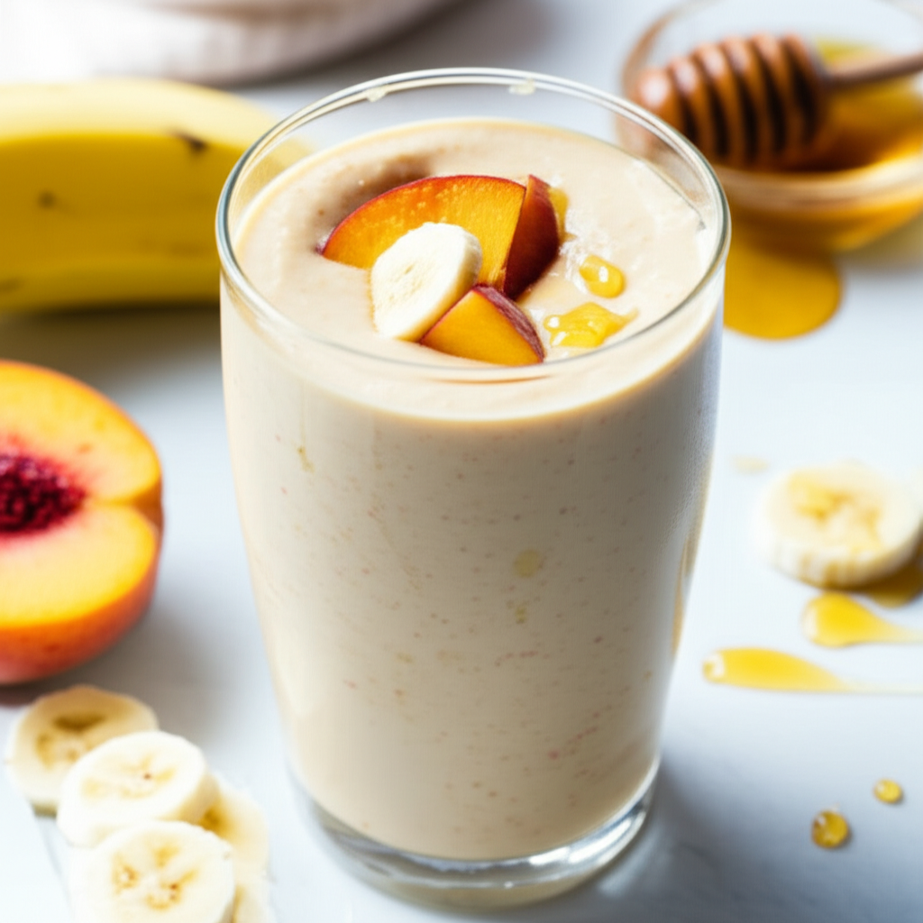 Banana Peach Buttermilk Smoothie image