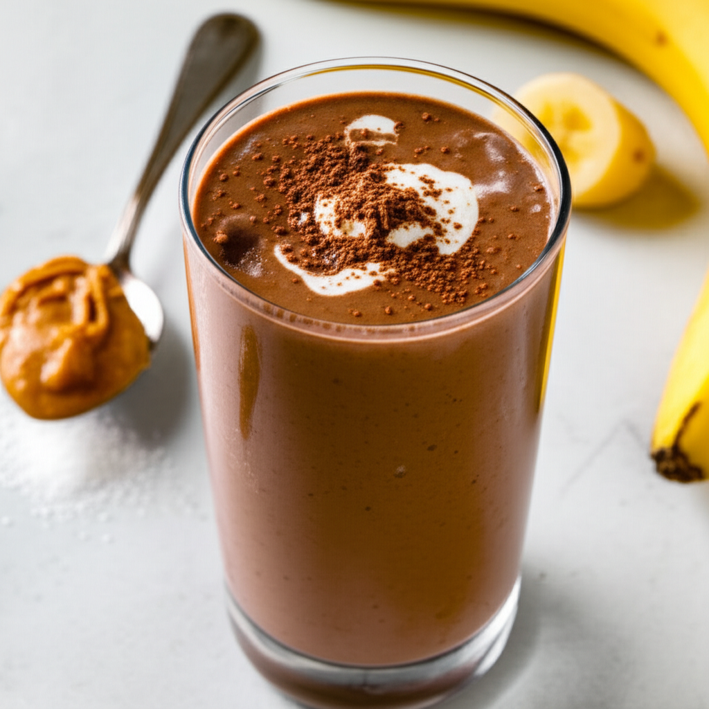 Banana Peanut Chocolate Smoothie Diabetic image