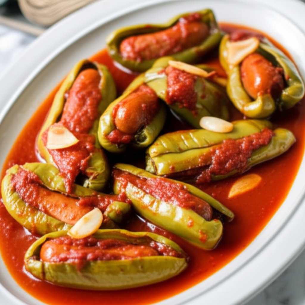 Banana Peppers Stuffed With Vienna Sausages Or Hot Dogs image