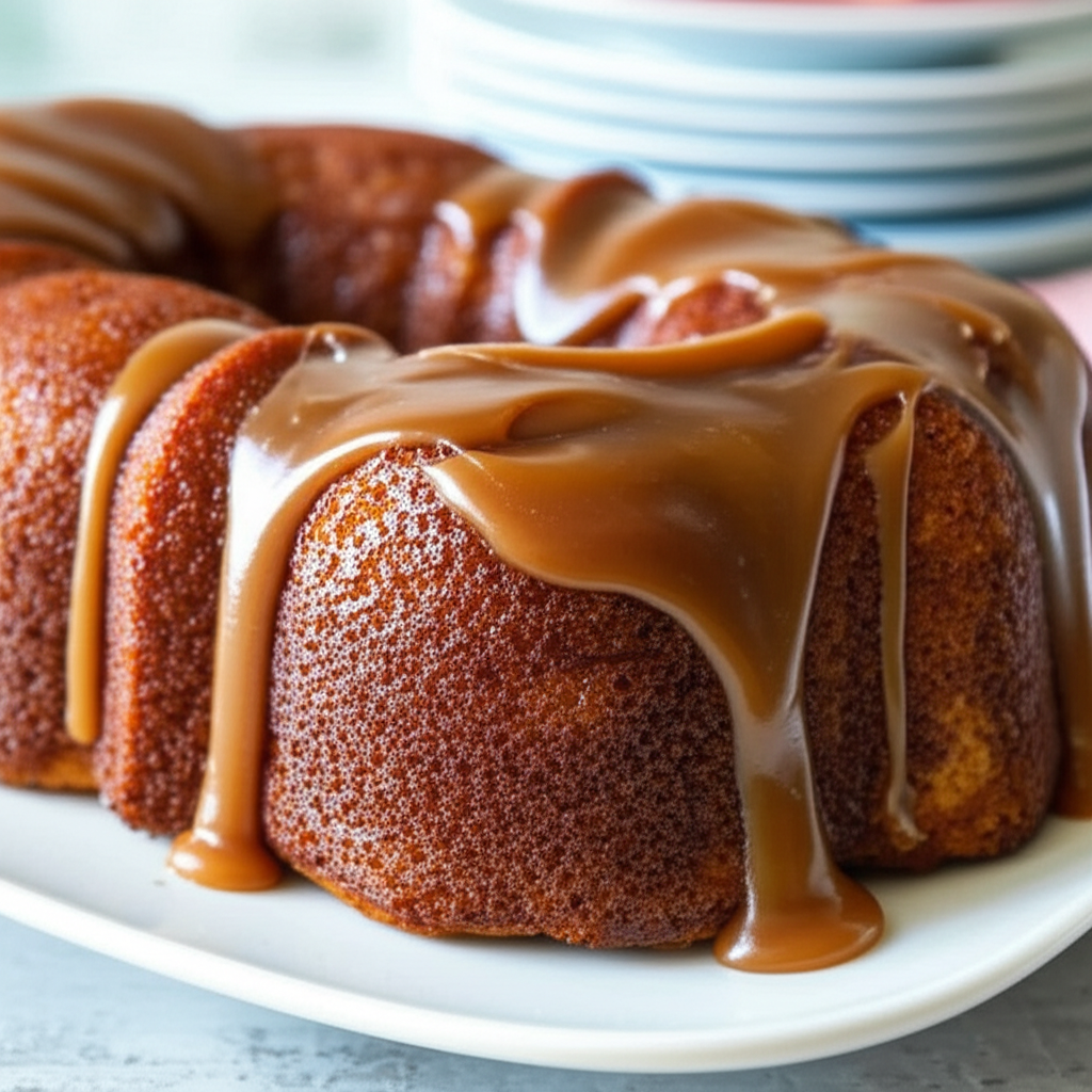 Banana Pound Cake With A Caramel Glaze image