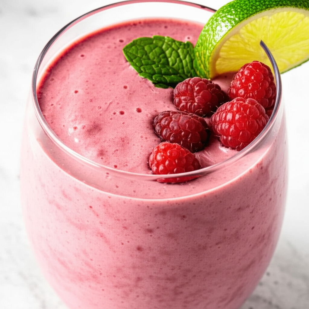 Banana Raspberry Smoothie Vegan image
