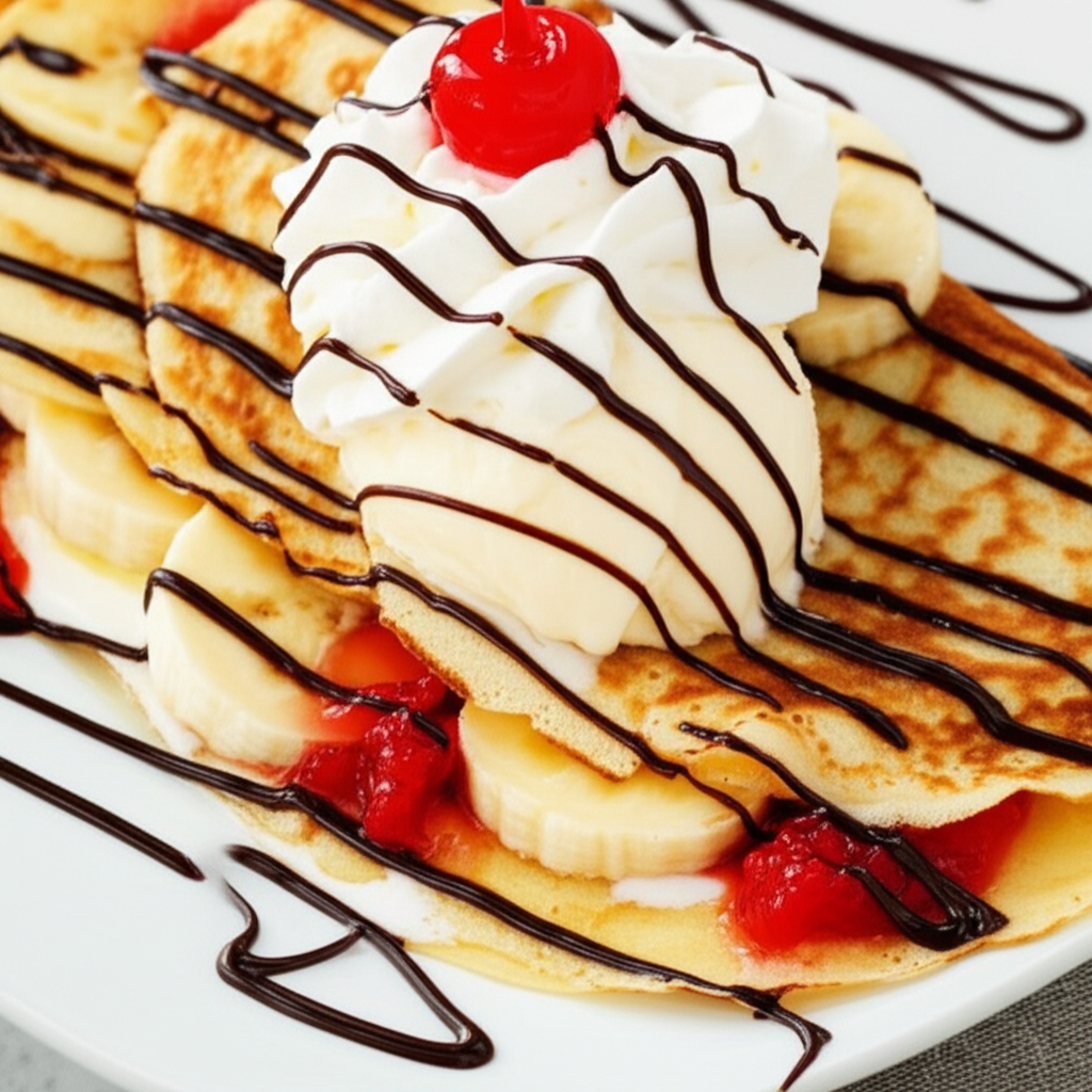 Banana Split Dessert Crepes image