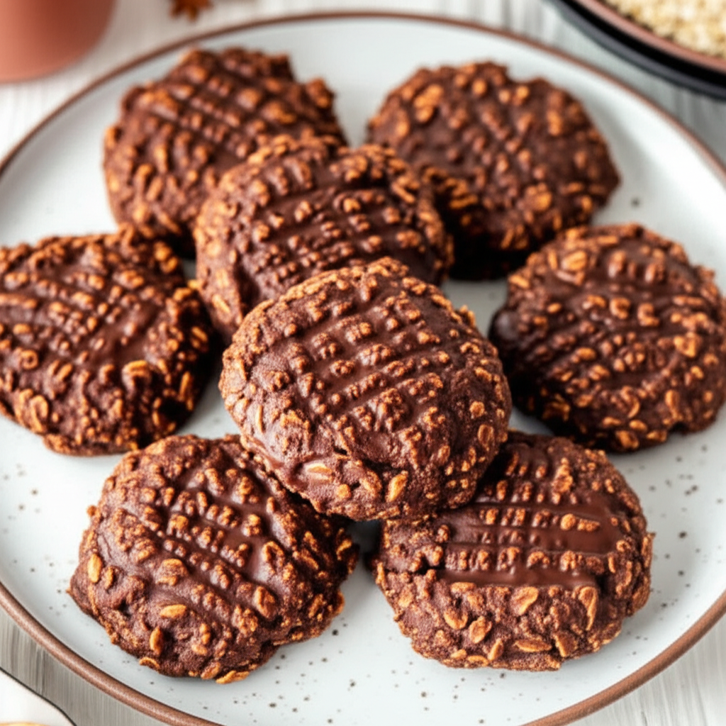 60 Sec Chocolate Oat Peanut Butter Cookies image
