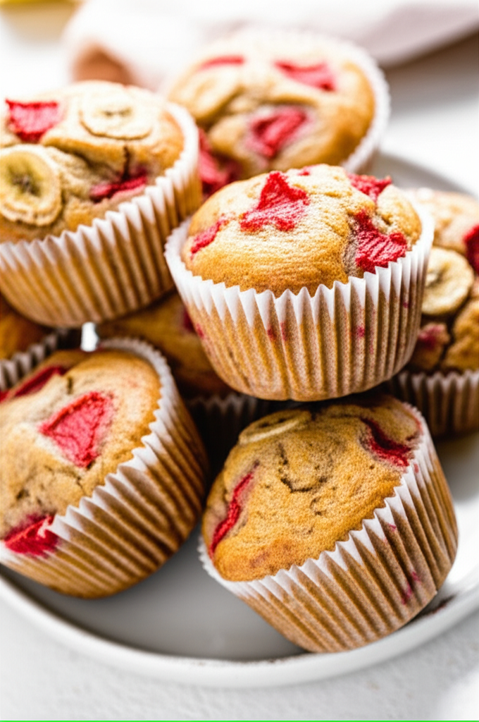 Banana Strawberry Muffins image