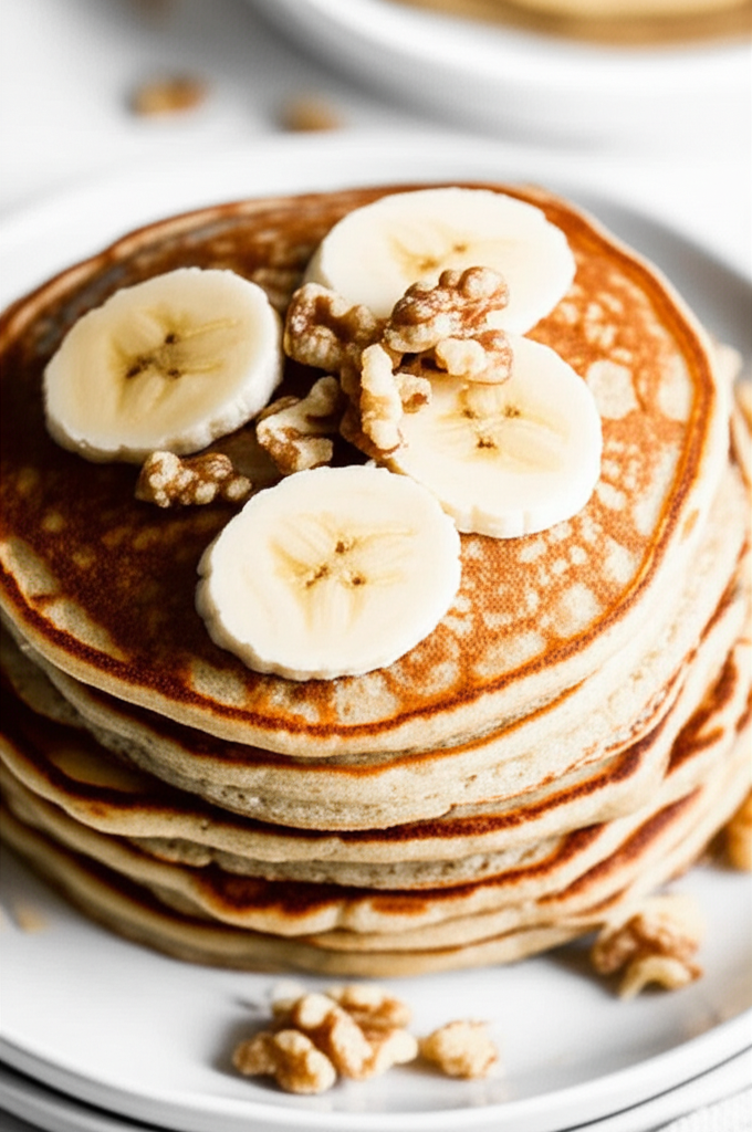 Banana Walnut Vegan Yummy Pancakes image