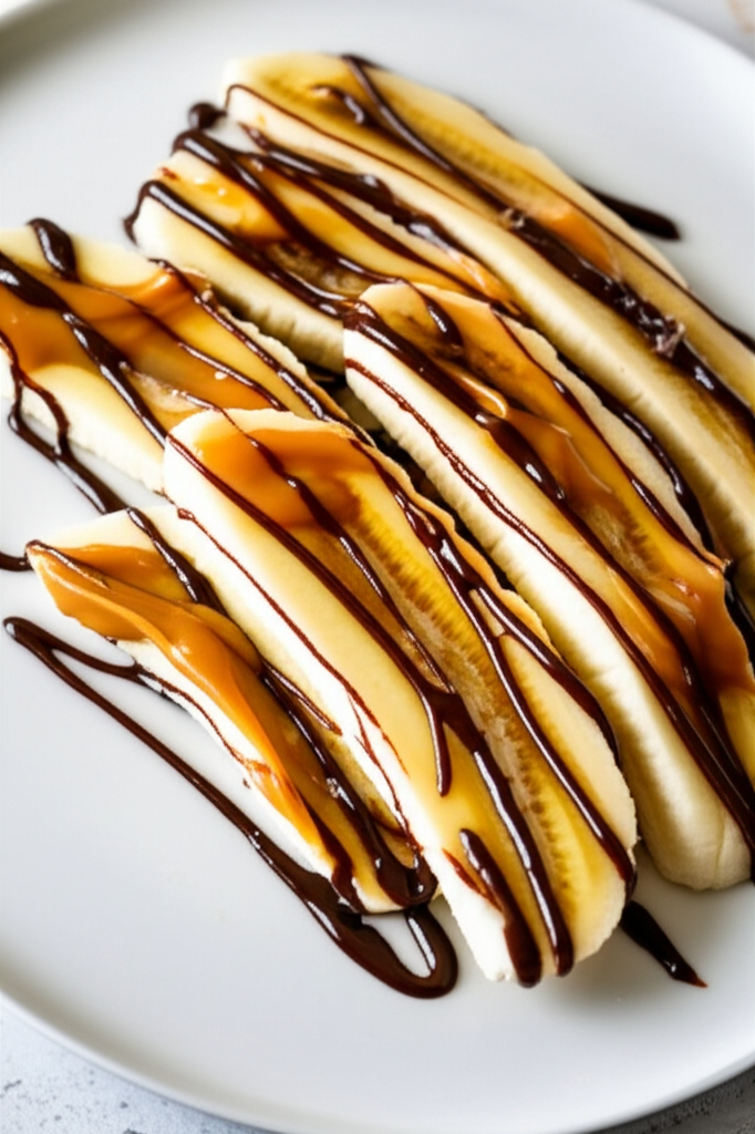 Banana With Peanut Butter Chocolate Syrup image