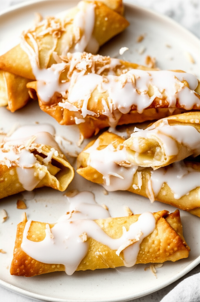 Banana Wontons With Coconut Sauce image