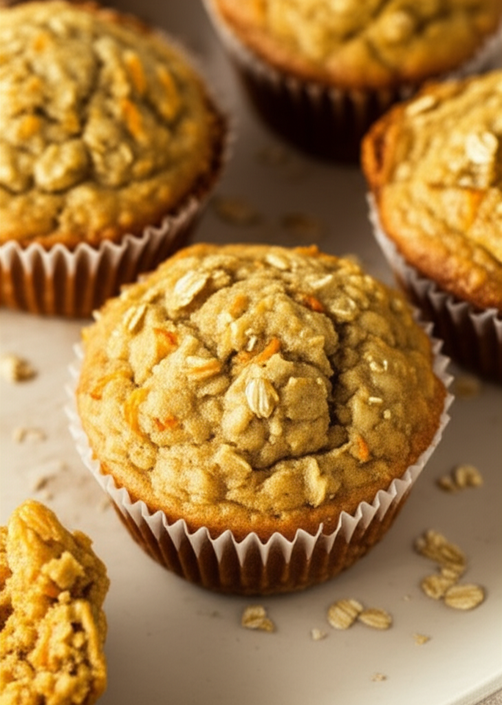Banana Carrot Apple Oat Bran Muffins image