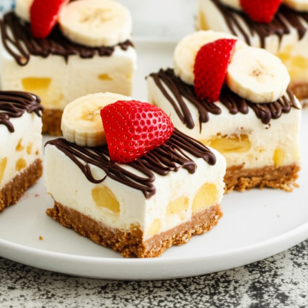 Banana Pineapple Cheesecake Bars image