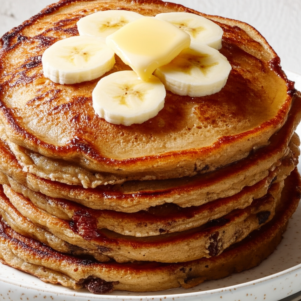 Banana Raisin And Oatmeal Pancakes image